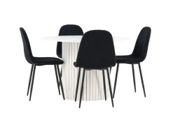 Venture Home Härön Spisegruppe 110 cm Rund med 4 Polar stoler