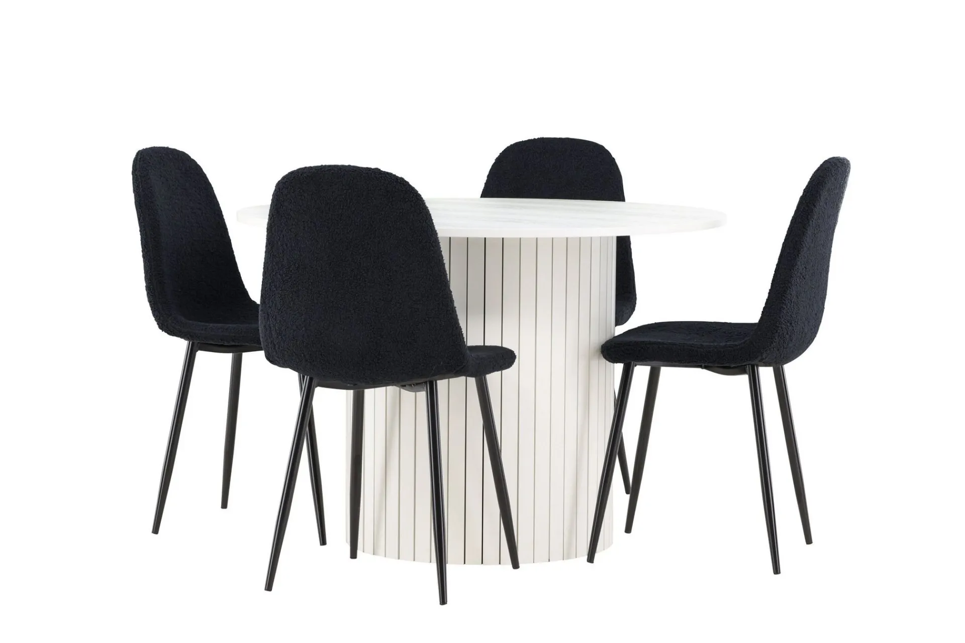 Venture Home Härön Spisegruppe 110 cm Rund med 4 Polar stoler