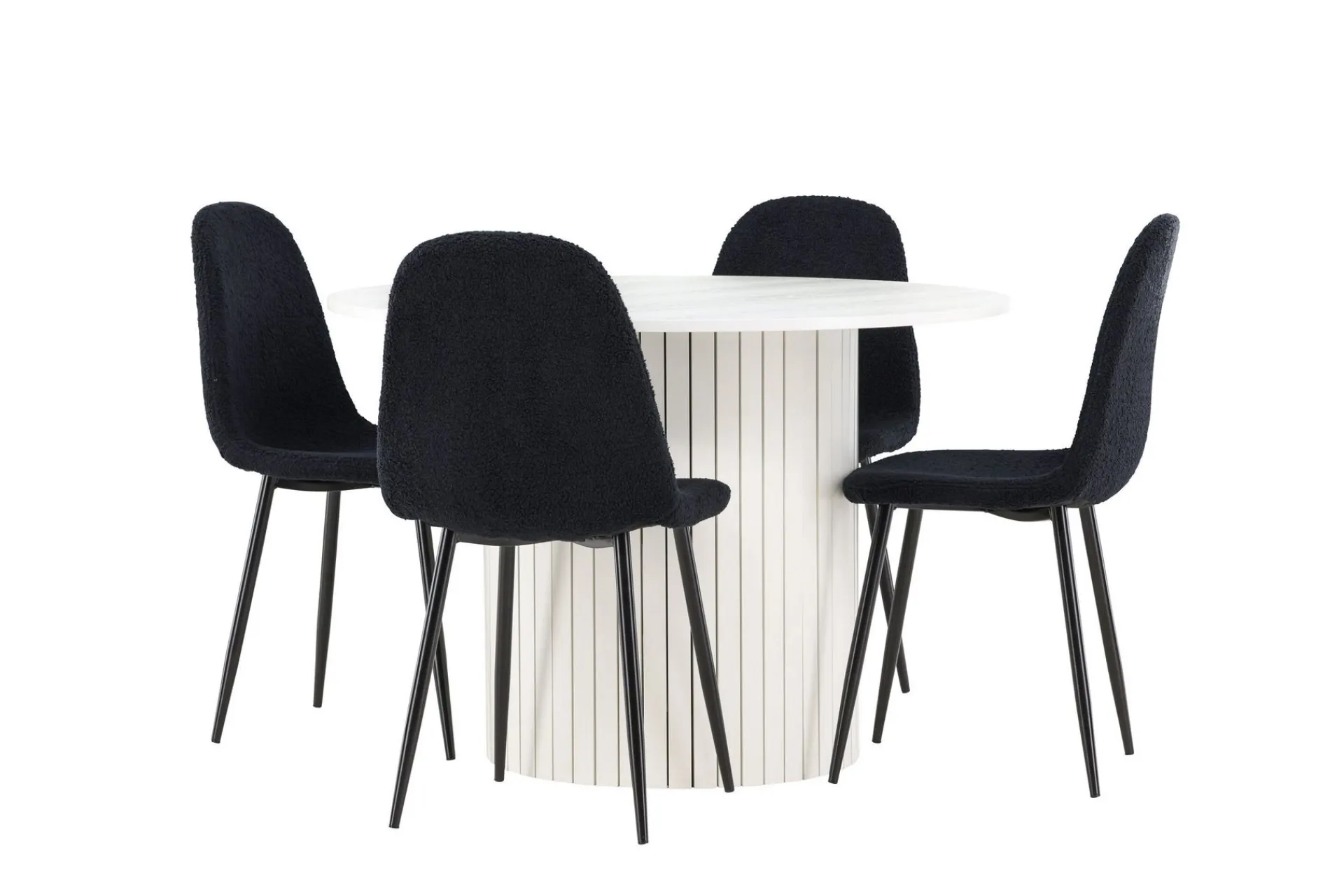 Venture Home Härön Spisegruppe 110 cm Rund med 4 Polar stoler