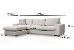 Sofa Med Sjeselong-Huelva Divansofa Beige