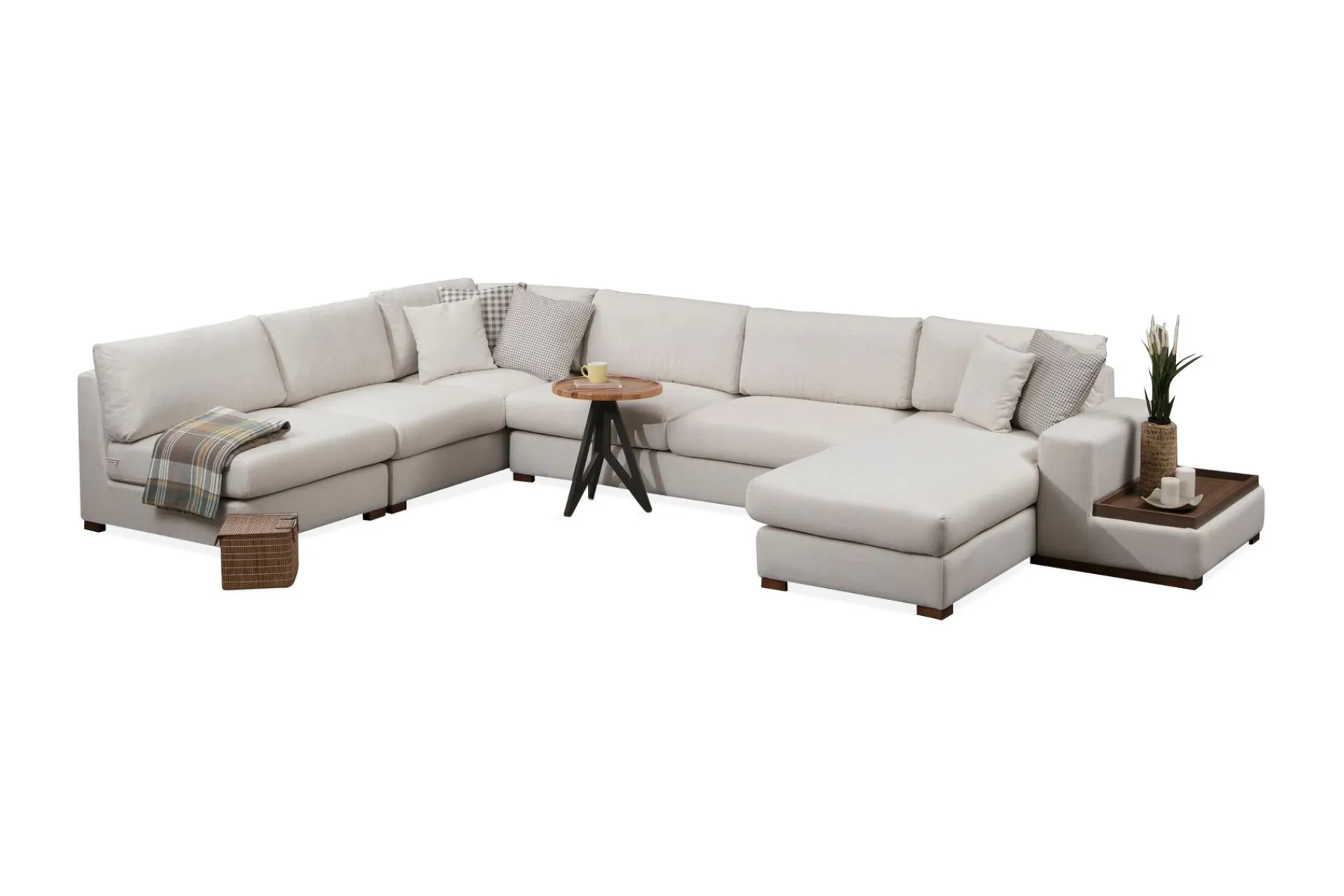 Sofa Med Sjeselong-Huelva Divansofa Beige