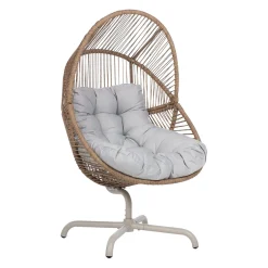 Utelenestoler|Loungemøbler Salg-Hvilestol HOME4YOU Dorian swivel 89x95x154 cm Lysebrun