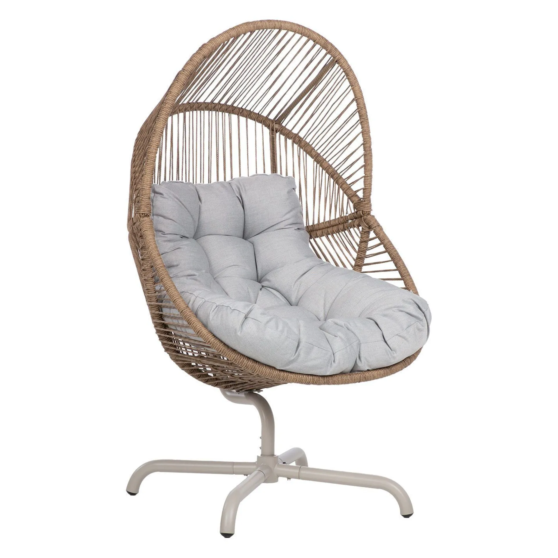 Utelenestoler|Loungemøbler Salg-Hvilestol HOME4YOU Dorian swivel 89x95x154 cm Lysebrun