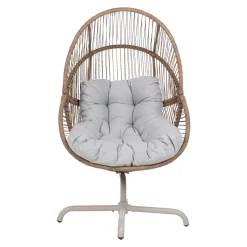 Utelenestoler|Loungemøbler Salg-Hvilestol HOME4YOU Dorian swivel 89x95x154 cm Lysebrun