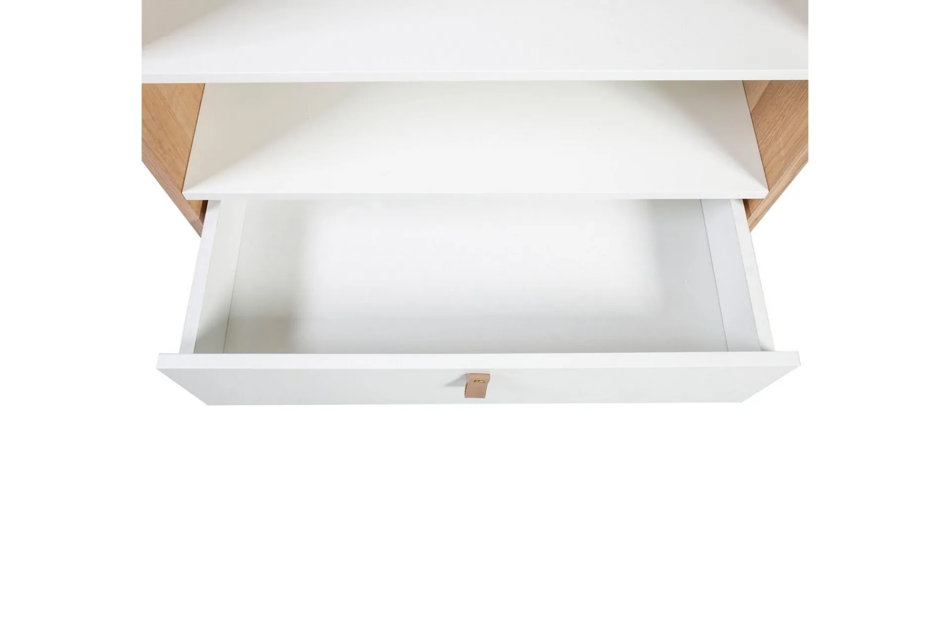 Bokhylle-Hylle HELENA 80x40xH140cm MDF naturlig / hvit Hvit,Tre/Natur