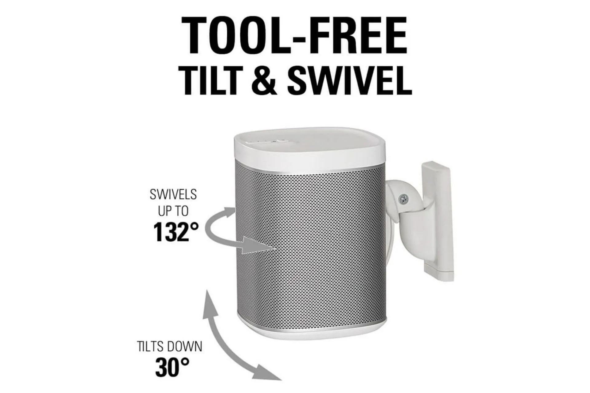 Mediestativ & Veggfeste-Høyttalerfeste Sanus for Sonos One SL Play:1 og Play:3 Hvit