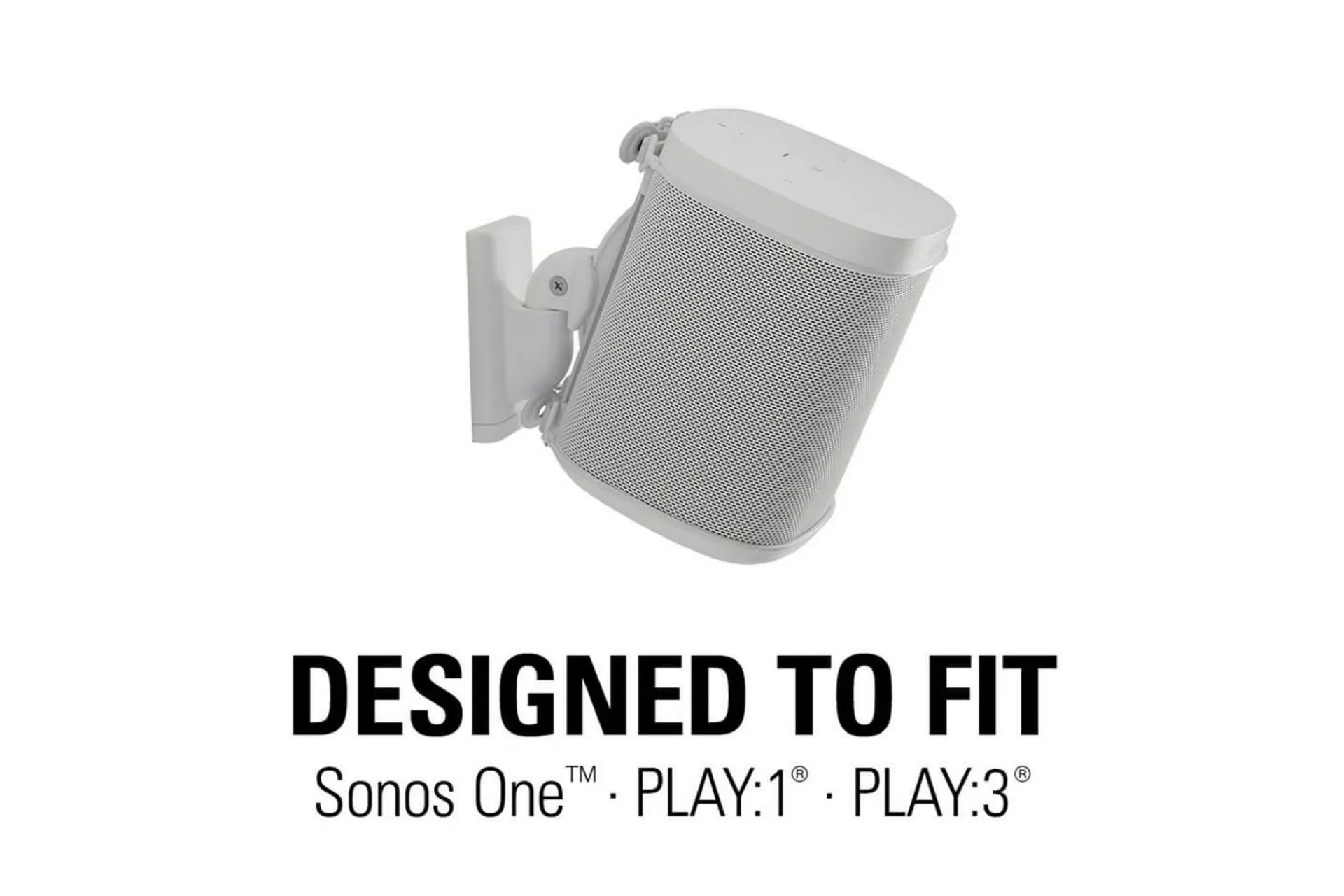 Mediestativ & Veggfeste-Høyttalerfeste Sanus for Sonos One SL Play:1 og Play:3 Hvit