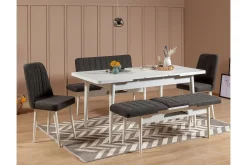 Spisegrupper-Idehult Spisegruppe 5 deler 75 cm Hvit,Antracit