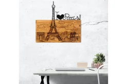 Skilt-I Love You Paris Veggdekor Svart/Valnøtt