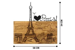 Skilt-I Love You Paris Veggdekor Svart/Valnøtt