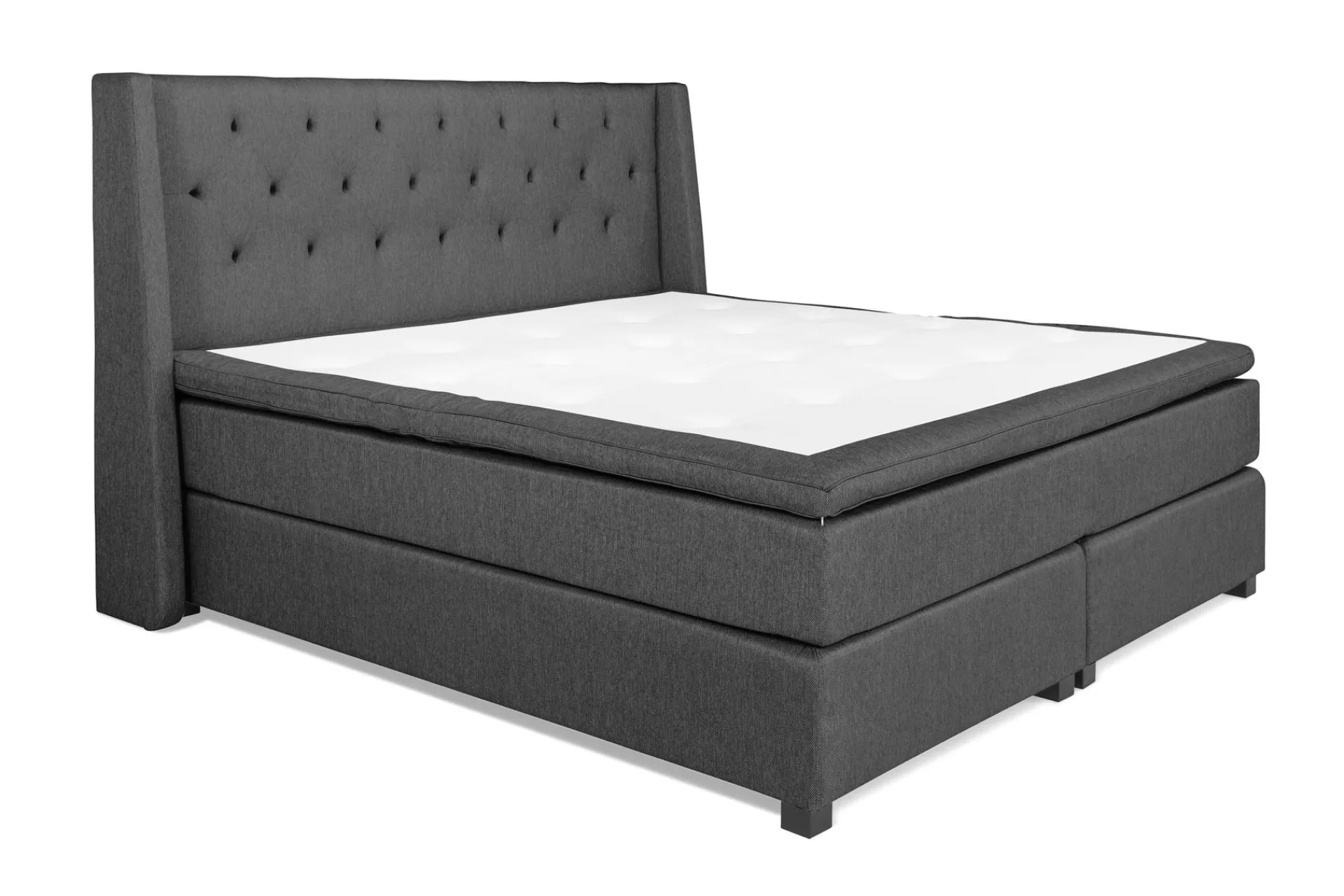 Kontinentalsenger|Komplett Sengepakke-Imperia Komplett Sengpakke 210x210 cm Kontinentalseng med gavl Mørkegrå