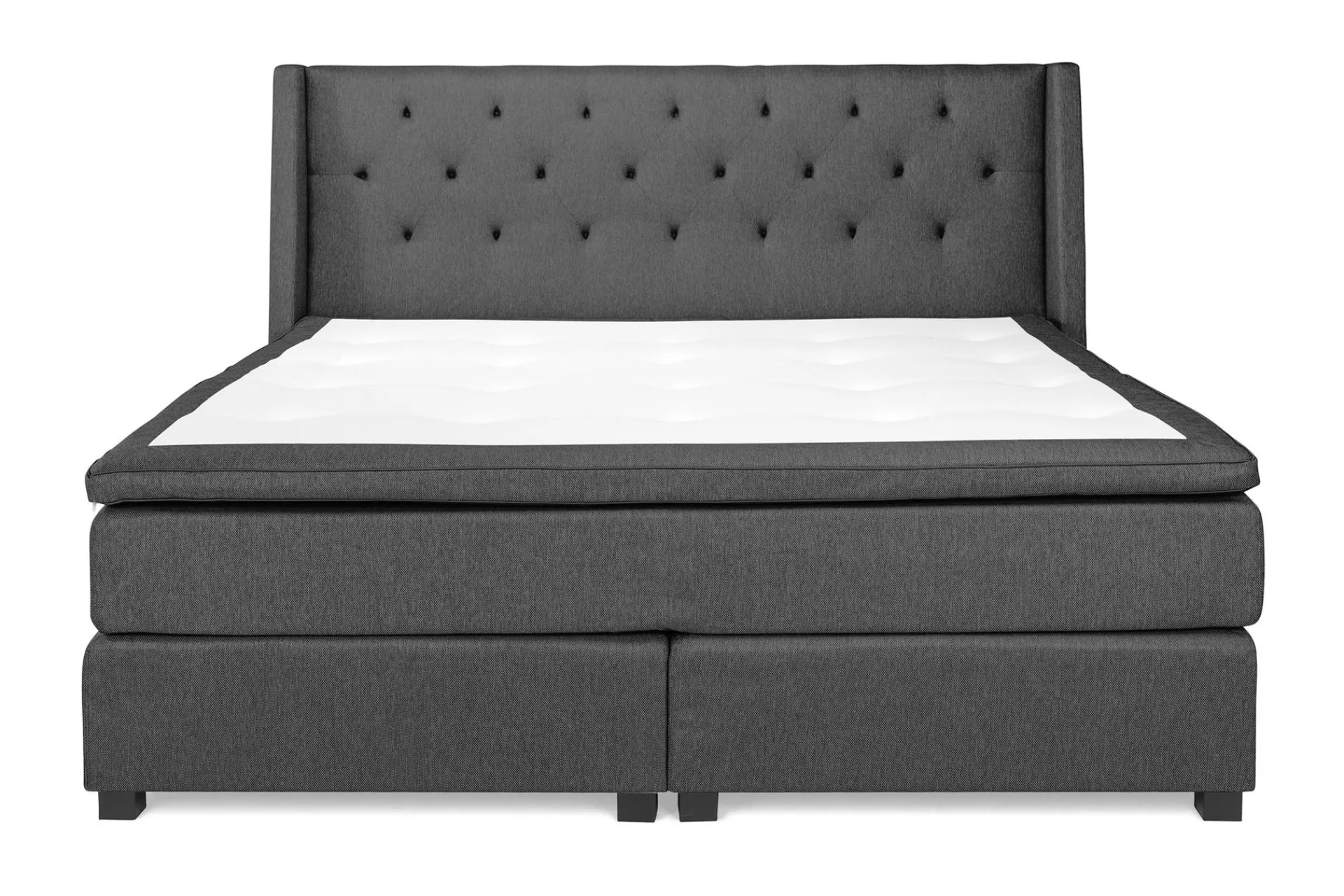 Kontinentalsenger|Komplett Sengepakke-Imperia Komplett Sengpakke 210x210 cm Kontinentalseng med gavl Mørkegrå