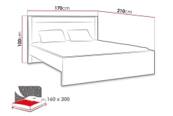 Bedly Indianapolis Sengeramme 160x200 cm