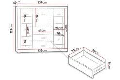 Indianapolis Skjenk 137x42x122 cm