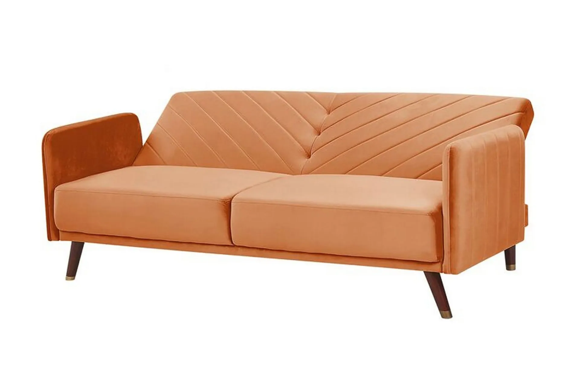 Velour Sofa & Fløyel Sofa-Induja 3-seters Sovesofa Orange