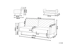Velour Sofa & Fløyel Sofa-Induja 3-seters Sovesofa Orange