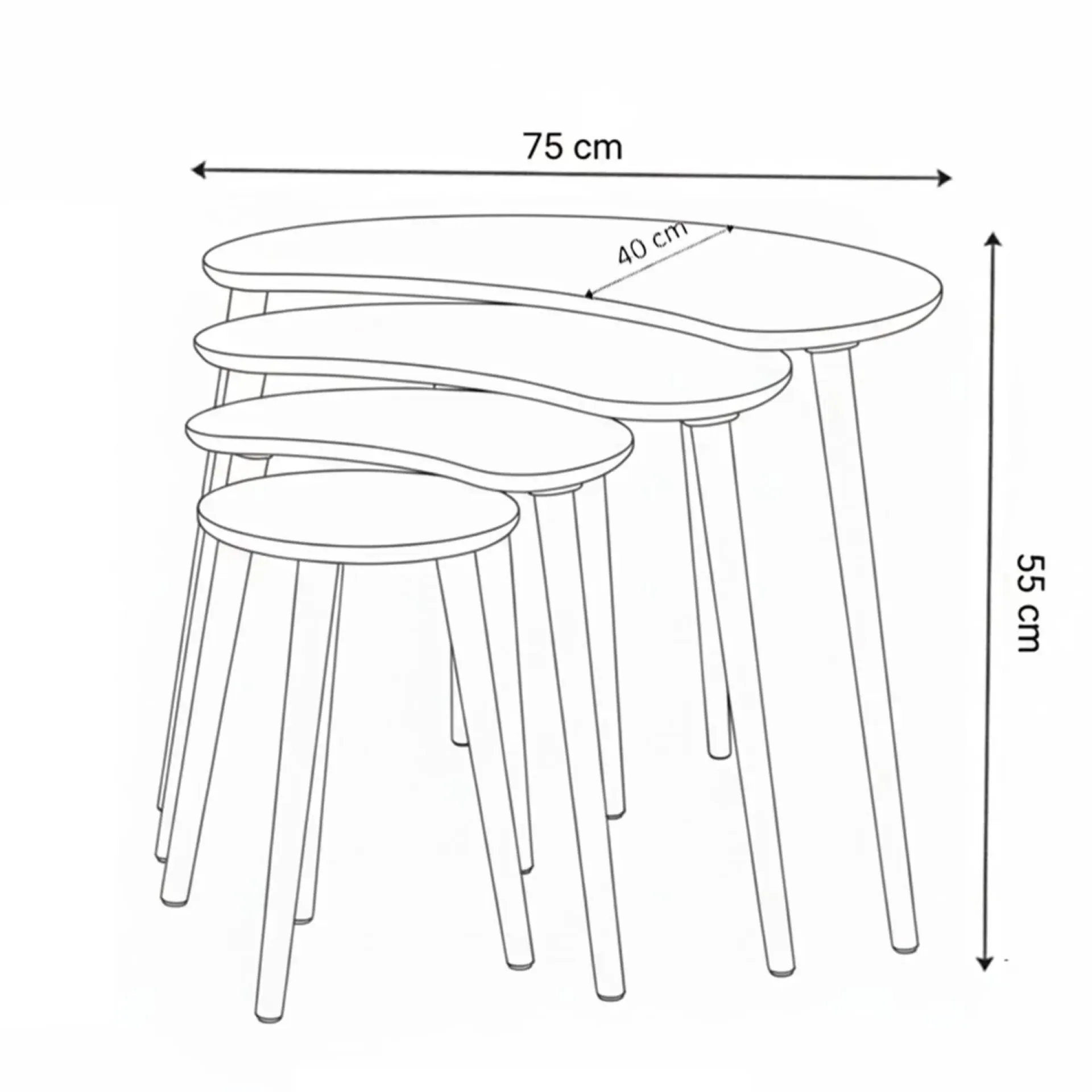 Indumati settbord 75 cm