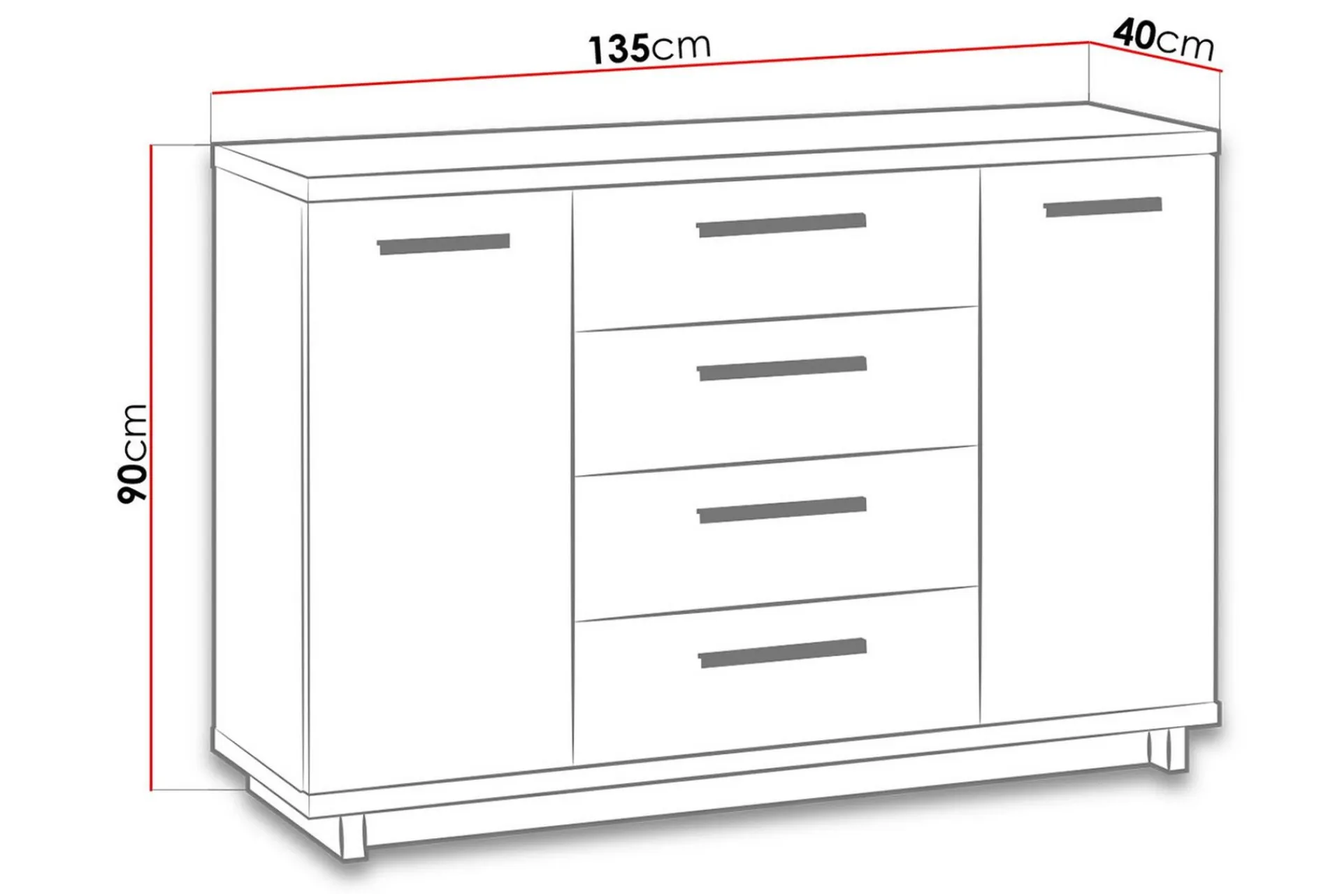 Ines Kommode 40x135 cm