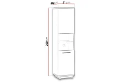 Vitrineskap|Skap-Ines Vitrineskap 40x51 cm LED-belysning Svart,Tre/Natur