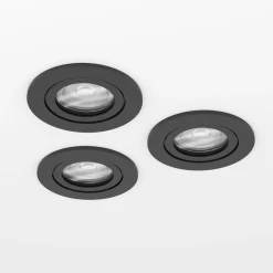 Spotlights & Downlights-Innfelt lampe Barranco 90 mm 4000K Set om 3 Svart