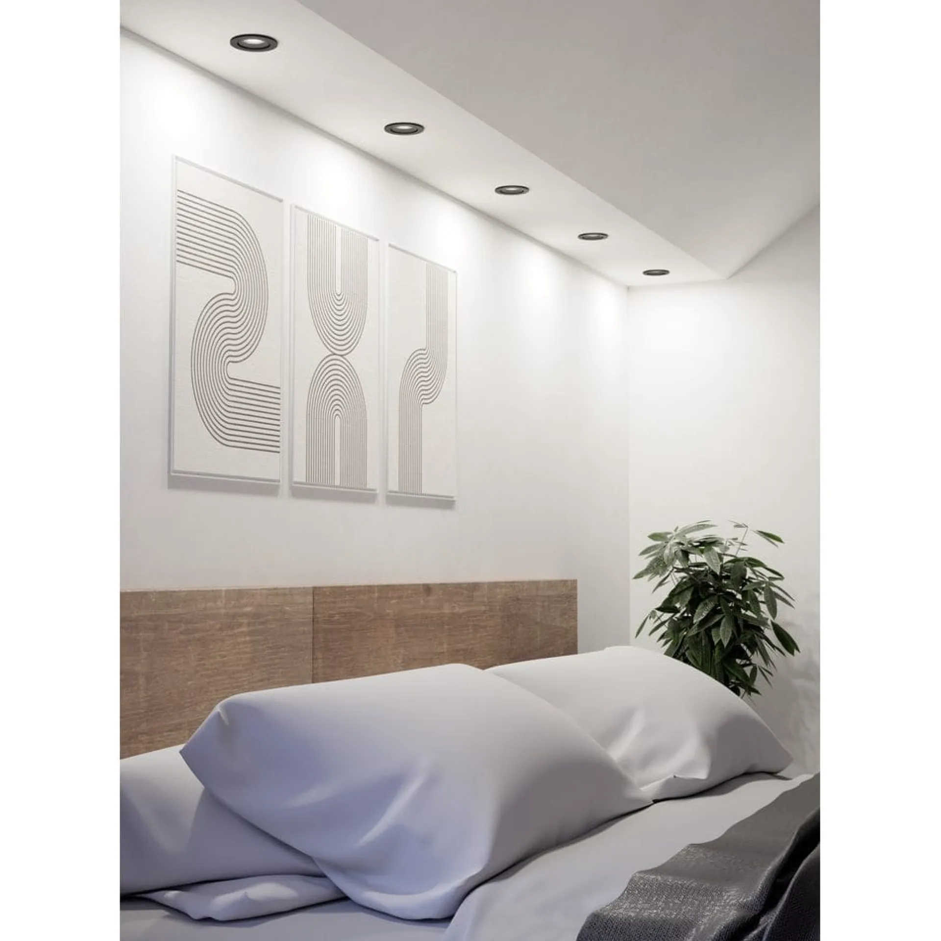 Spotlights & Downlights-Innfelt lampe Barranco 90 mm 4000K Set om 3 Svart