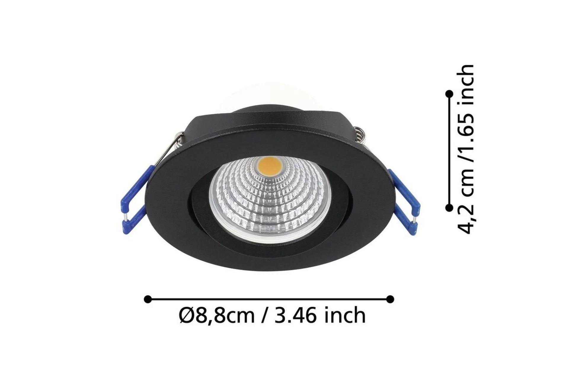 Eglo Spotlights & Downlights-Innfelt Lampe Saliceto 3 stk Ø88 mm 2700K Svart