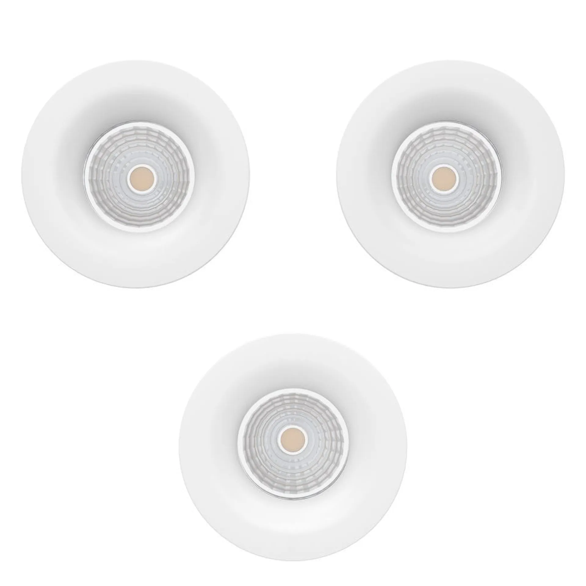 Spotlights & Downlights-Innfelt lampe Saliceto 88 mm 2700K Sett med 3 Hvit