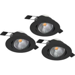 Spotlights & Downlights-Innfelt lampe Saliceto 88 mm 4000K Sett med 3 Svart