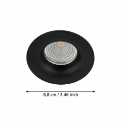 Spotlights & Downlights-Innfelt lampe Saliceto Stel 88 mm 2700K Svart