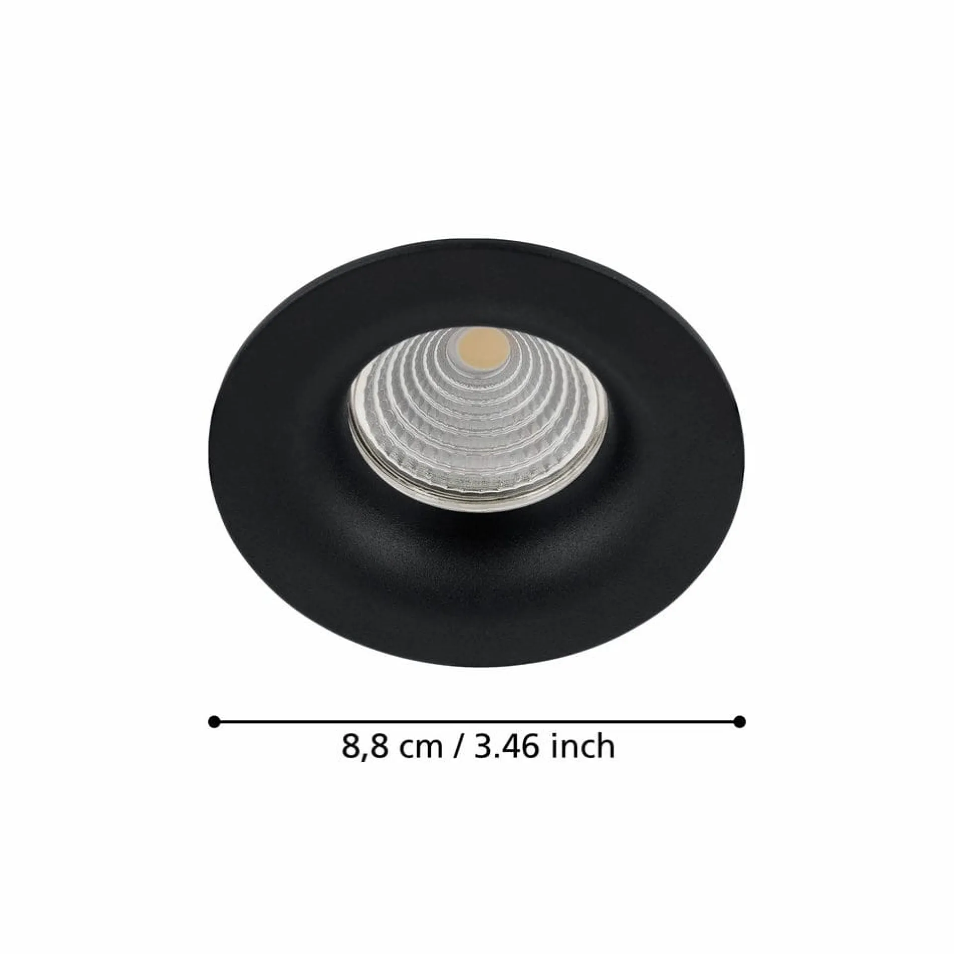 Spotlights & Downlights-Innfelt lampe Saliceto Stel 88 mm 2700K Svart