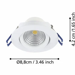 Innfelt lampe Saliceto 3 stk Ø88 mm 2700K