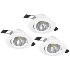 Innfelt lampe Saliceto 3 stk Ø88 mm 2700K