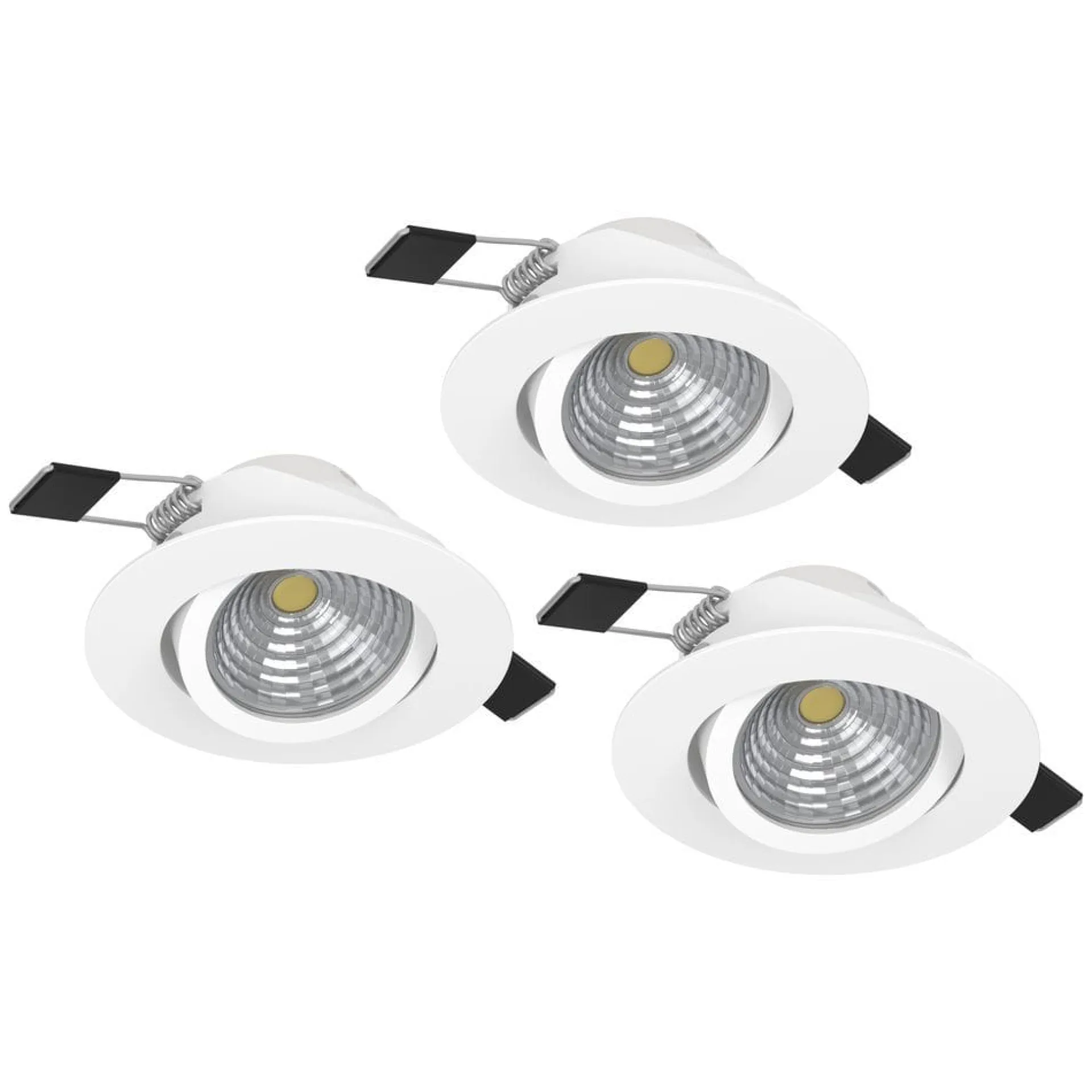 Innfelt lampe Saliceto 3 stk Ø88 mm 2700K