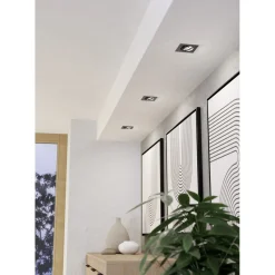 Spotlights & Downlights-Innfelt lampe Saliceto 88x88 mm 4000K Sett av 3 Svart
