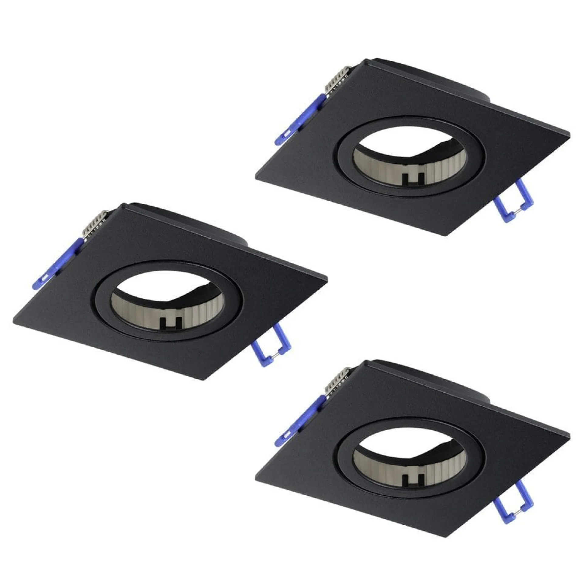 Spotlights & Downlights-Innfelt lampe Saliceto 88x88 mm 4000K Sett av 3 Svart