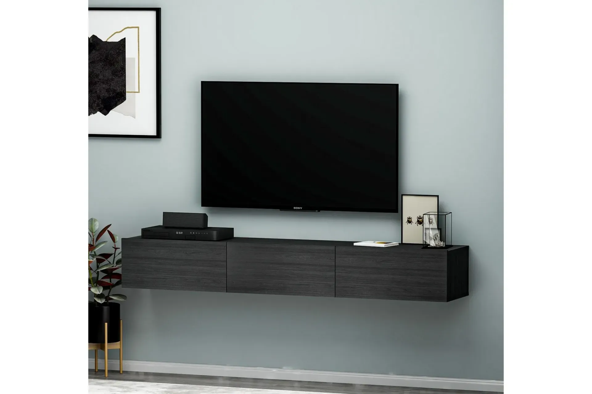 Tv-Benk & Mediabenk-Interlaken TV-benk 180 cm Svart