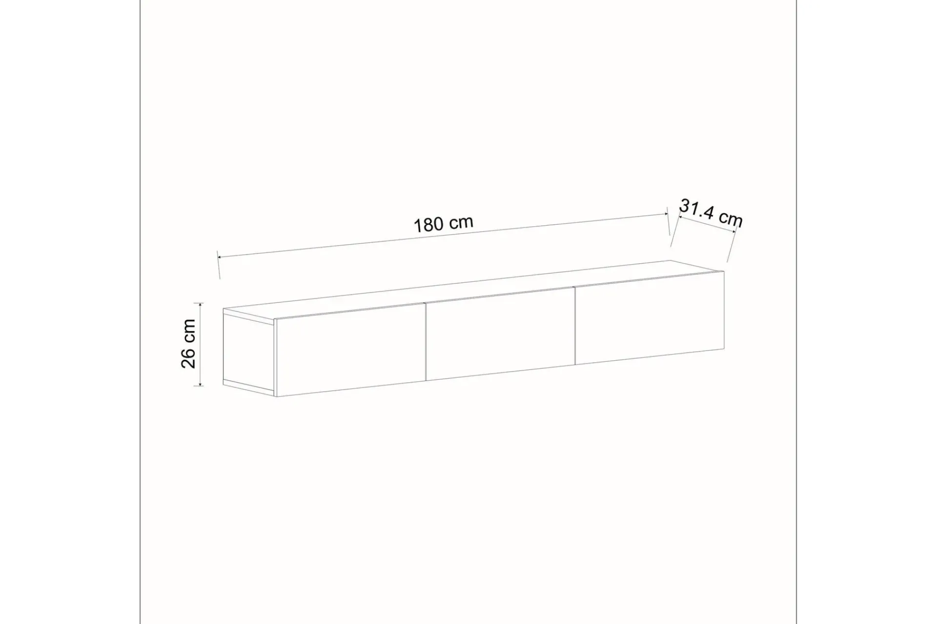 Tv-Benk & Mediabenk-Interlaken TV-benk 180 cm Svart