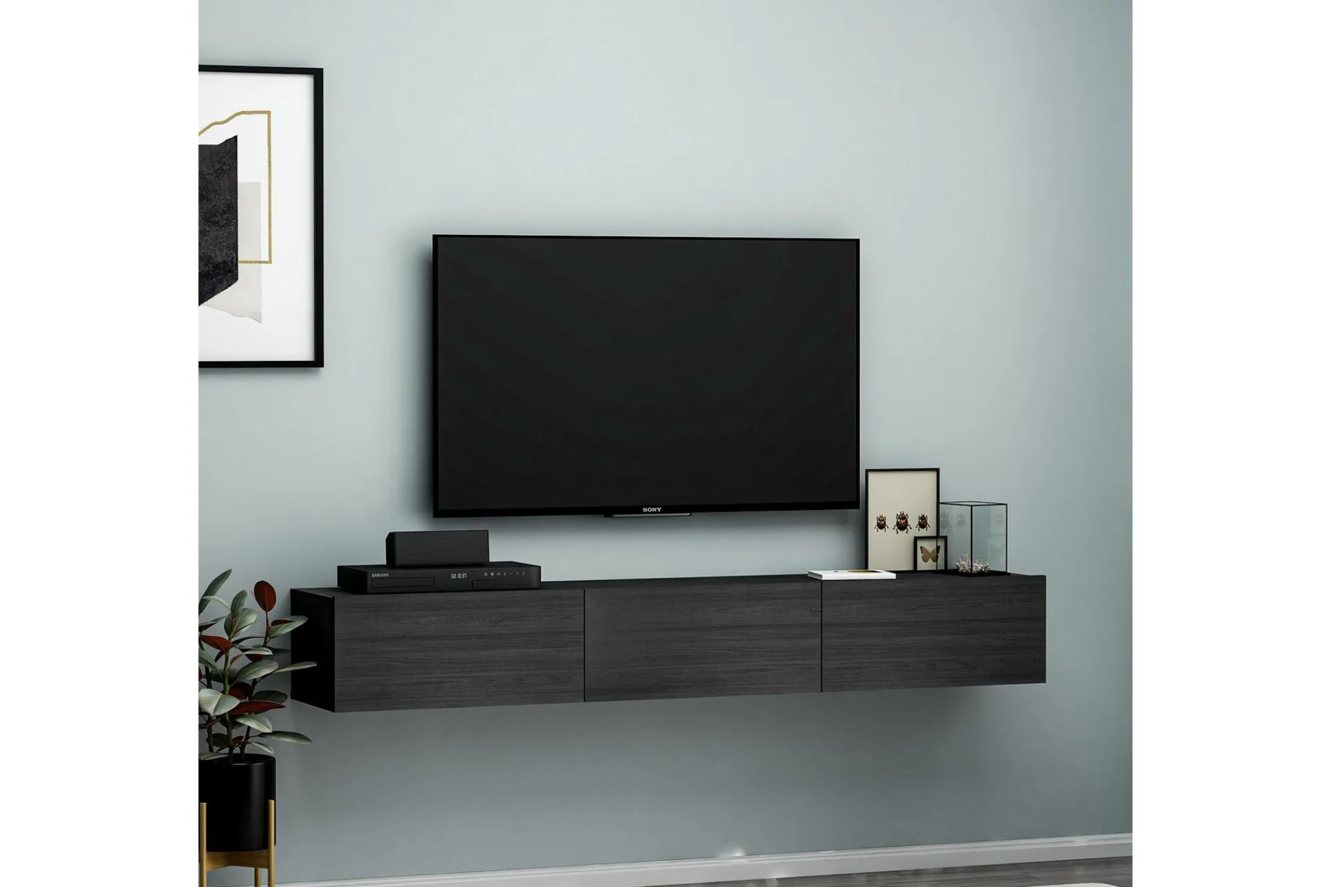Tv-Benk & Mediabenk-Interlaken TV-benk 180 cm Svart