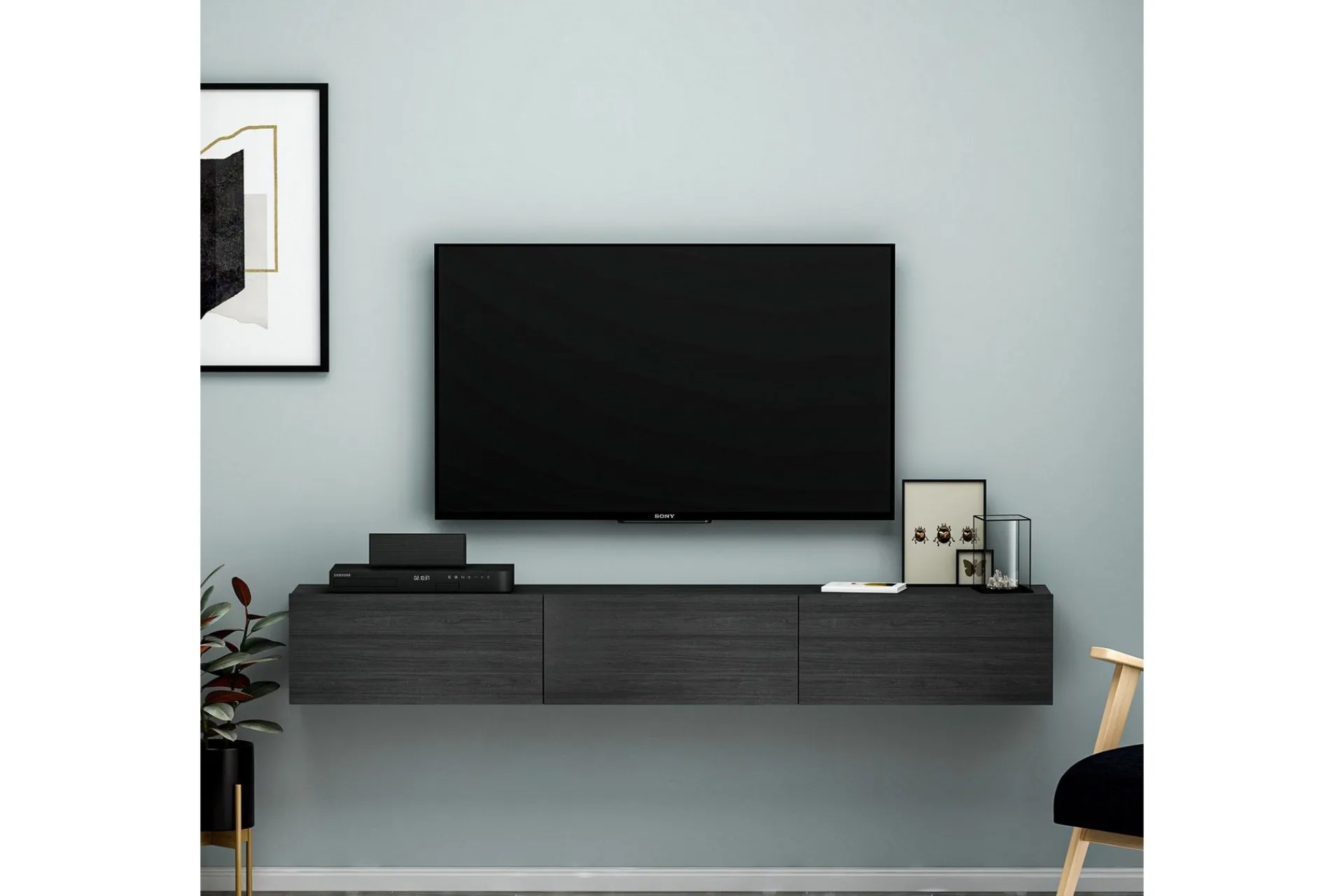 Tv-Benk & Mediabenk-Interlaken TV-benk 180 cm Svart