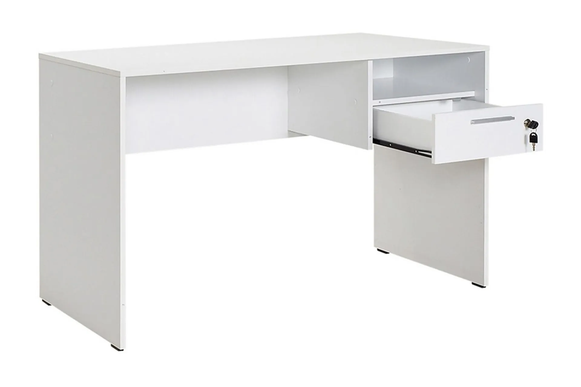 Irbene Skrivebord 120 cm med Oppbevaring Hyller + Låsbar Sku