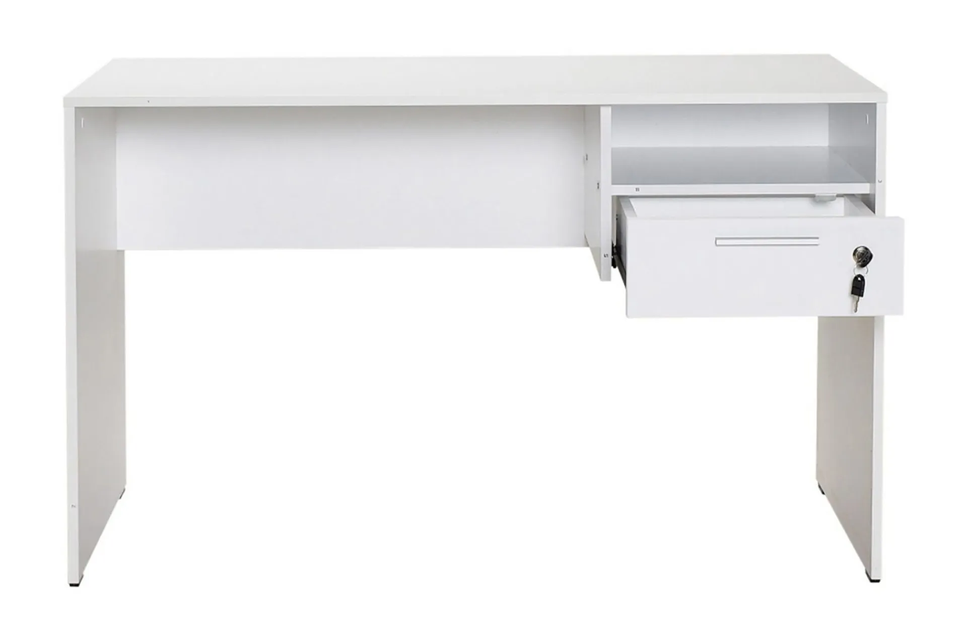 Irbene Skrivebord 120 cm med Oppbevaring Hyller + Låsbar Sku