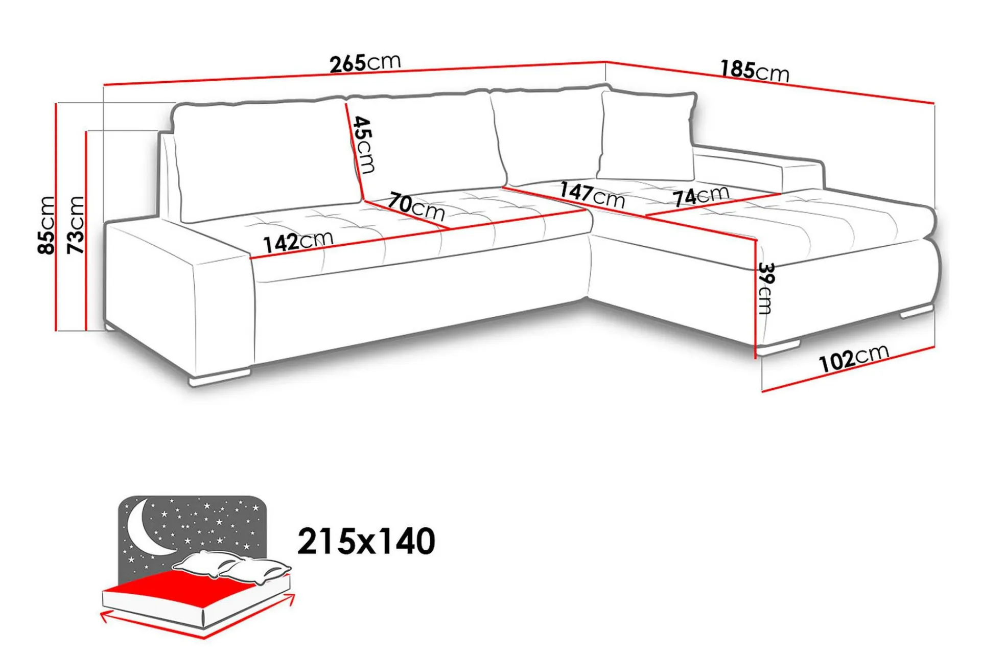 Sovesofaer-Irja Divansovesofa 4-seter Vendbar Haze 11 + Phoenix 5