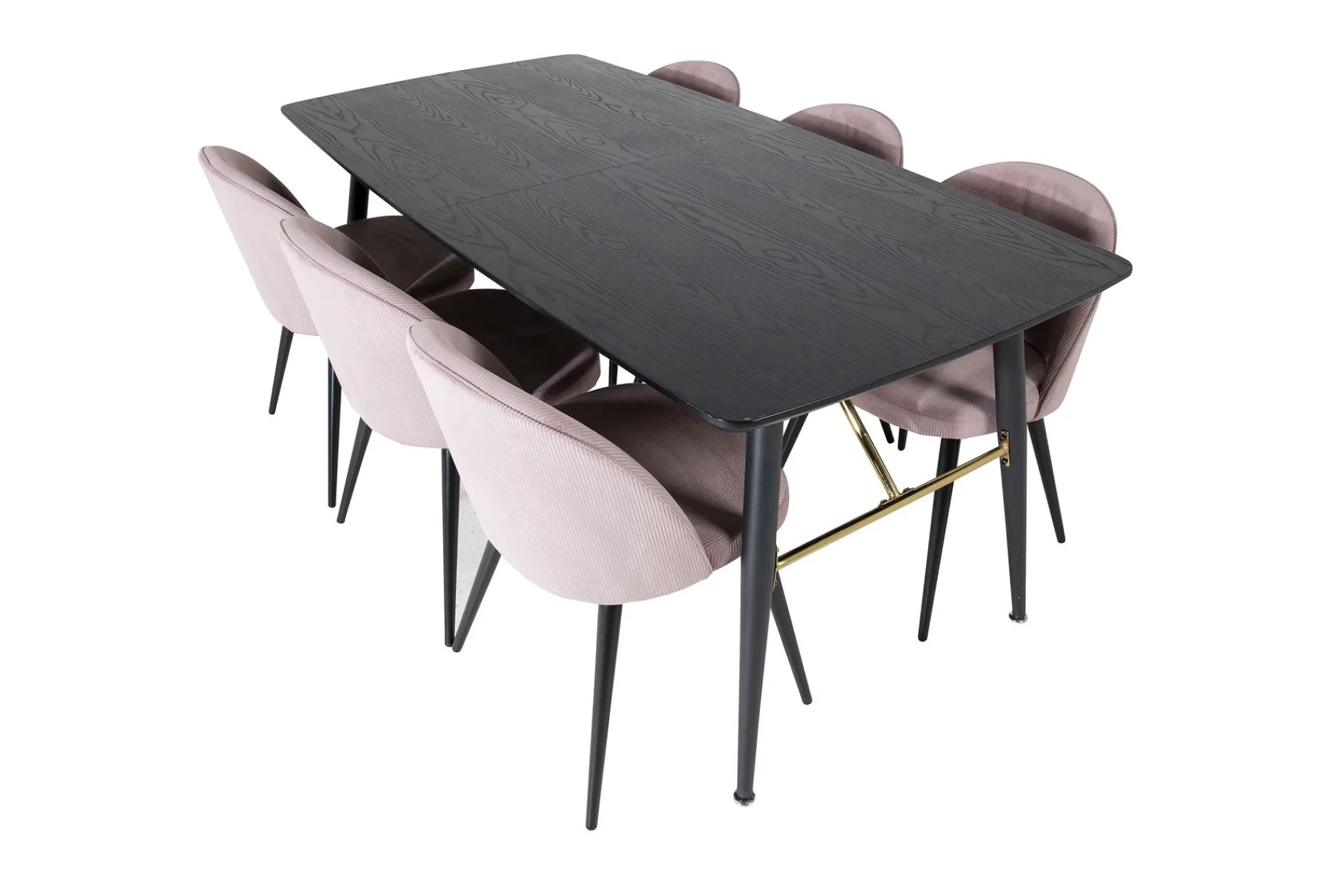 Venture Home Spisegrupper-Irunea Forlengningsbar Spisegruppe 180 cm inkl. 6 Valeri Sto Svart