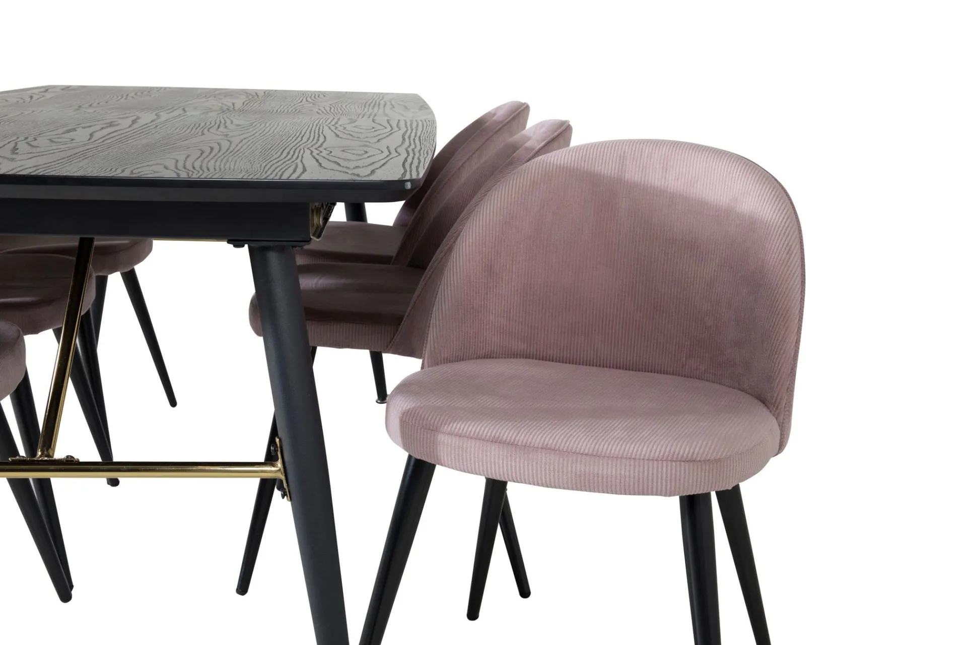 Venture Home Spisegrupper-Irunea Forlengningsbar Spisegruppe 180 cm inkl. 6 Valeri Sto Svart