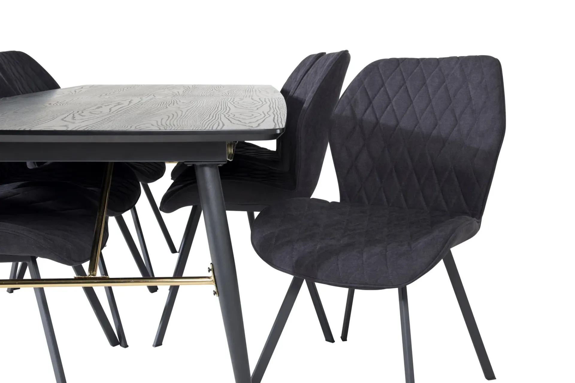 Venture Home Spisegrupper-Irunea Forlengningsbar Spisegruppe 180 cm inkl. 6 Sumoas Sto Svart