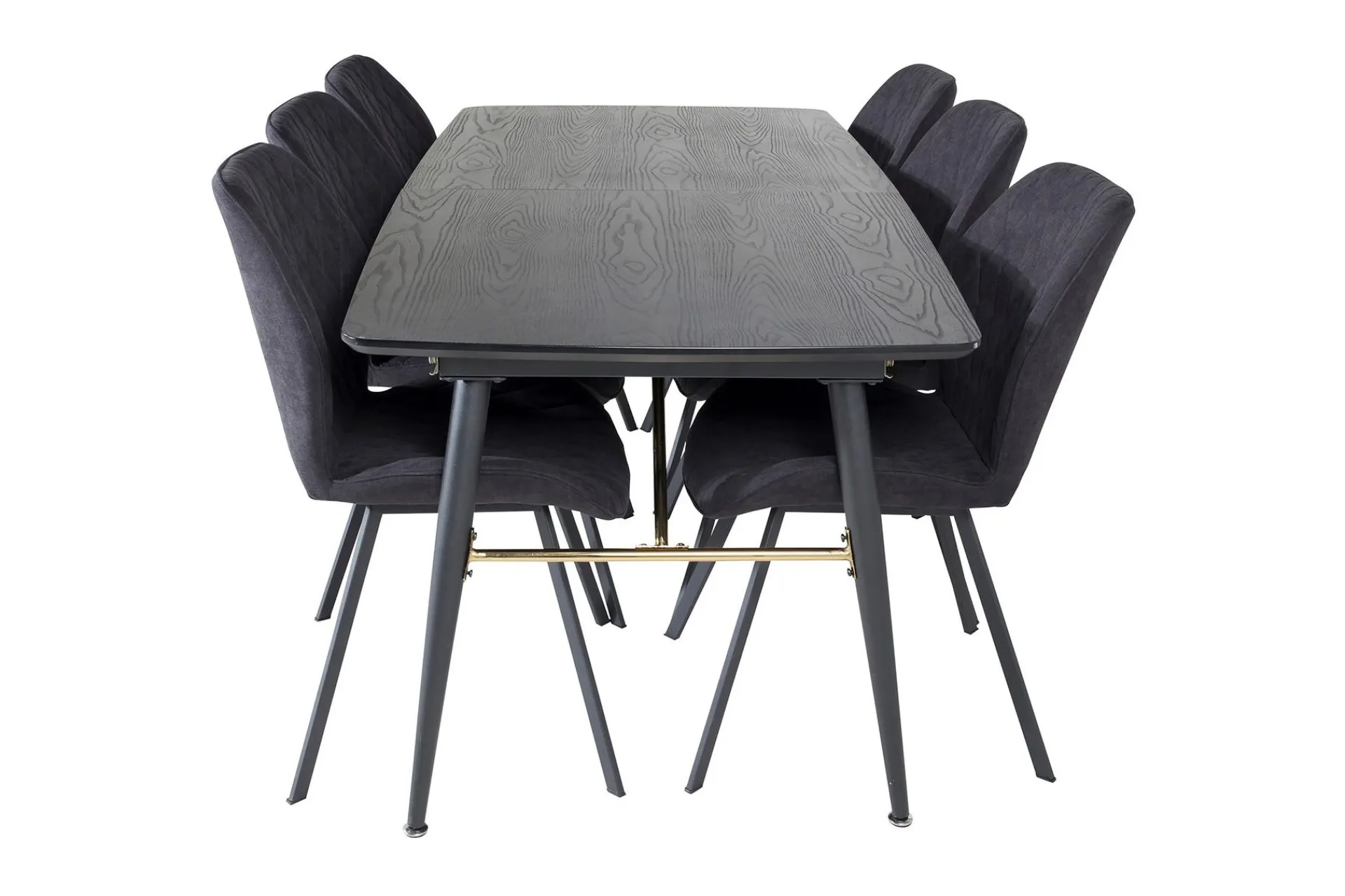 Venture Home Spisegrupper-Irunea Forlengningsbar Spisegruppe 180 cm inkl. 6 Sumoas Sto Svart