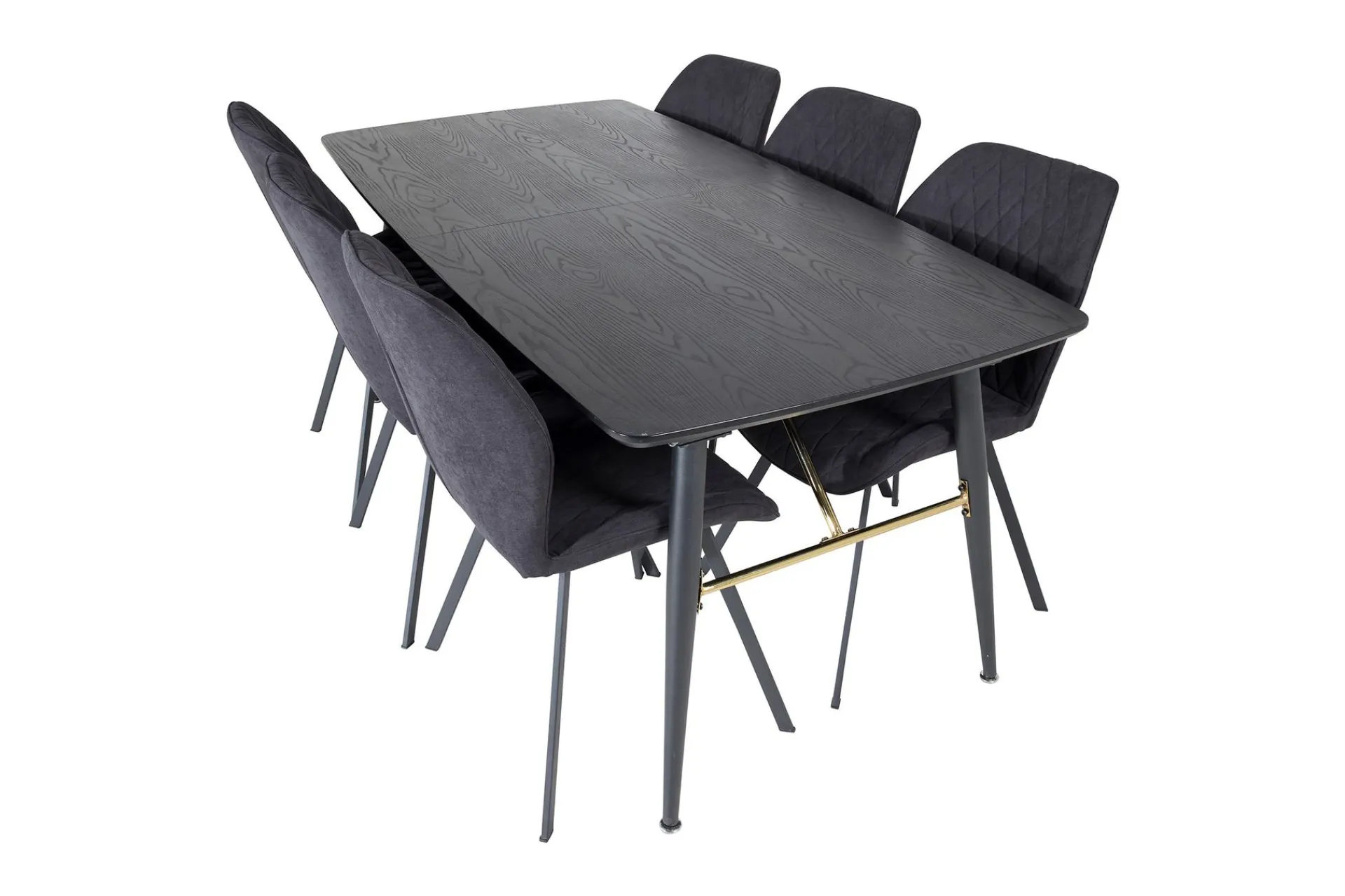 Venture Home Spisegrupper-Irunea Forlengningsbar Spisegruppe 180 cm inkl. 6 Sumoas Sto Svart