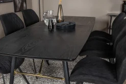 Venture Home Spisegrupper-Irunea Forlengningsbar Spisegruppe 180 cm inkl. 6 Sumoas Sto Svart
