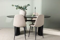 Venture Home Spisegrupper-Isolde Spisegruppe 180 cm Oval med 4 Polar Stoler Beige,Svart