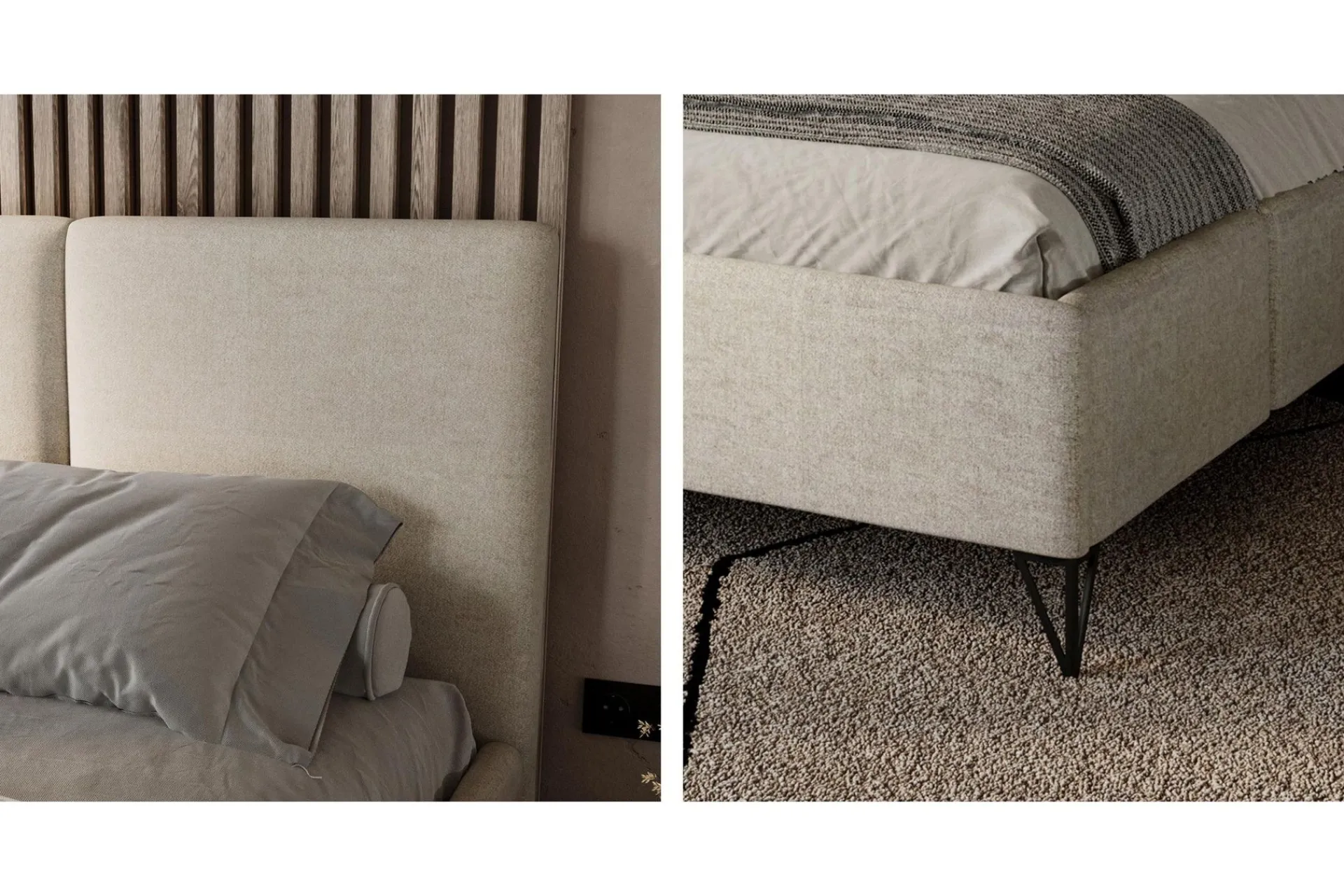 Sengeramme & Sengestamme|Seng Med Oppbevaring-Itaca Oppbevaringsseng Beige